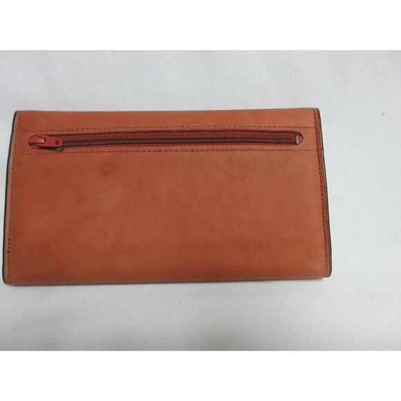 VTG Amity Leather Trim Clutch Wallet Camel Tan Women with BOX NEW - Picture 4 of 14